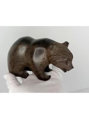 Vintage Ironwood Bear Hand Carved Ironwood Bear Figurine Sculpture Statue